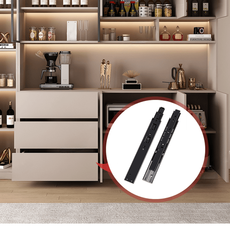 Wide/Standard/Narrow Modern Timber 3 Drawers 2 Shelves/3 Shelves/1 Shelf Glass Doors Pantry Hutch Sideboard thumbnail 11