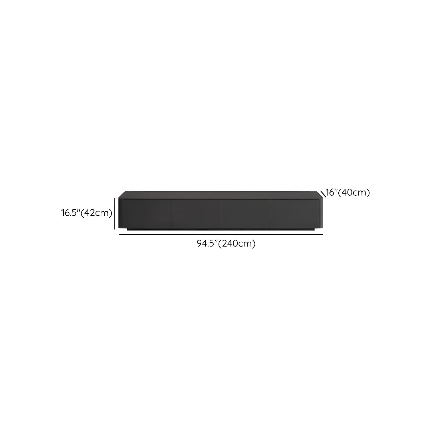 Modern Black TV Console Engineered Wood Cable Management Media Console thumbnail 16