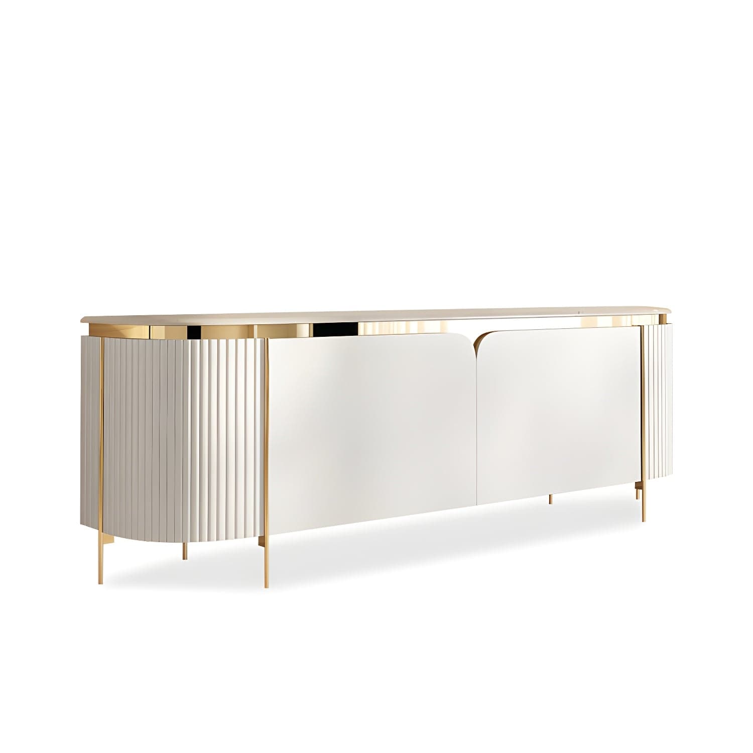 Marble TV Media Console Contemporary TV Console for Living Room thumbnail 3