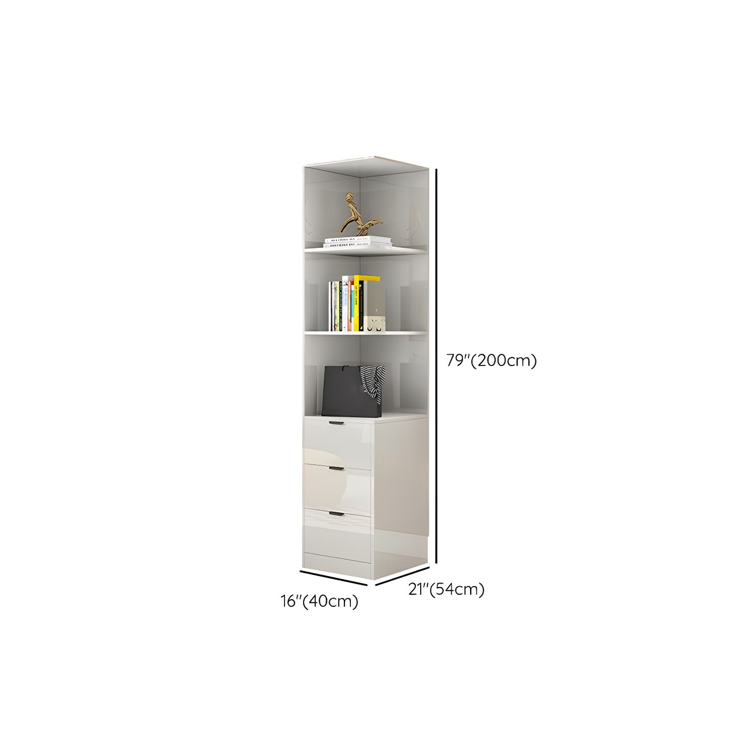 Hinged Wardrobe Armoire with Shelves White Wardrobe Closet for Home thumbnail 33