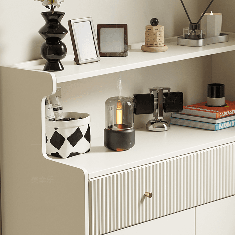 Chalk Casual Raw Wood Console Dresser/Bachelor Chest with Shelves, 8 Drawers/4 Drawers, Vertical Orientation thumbnail 5