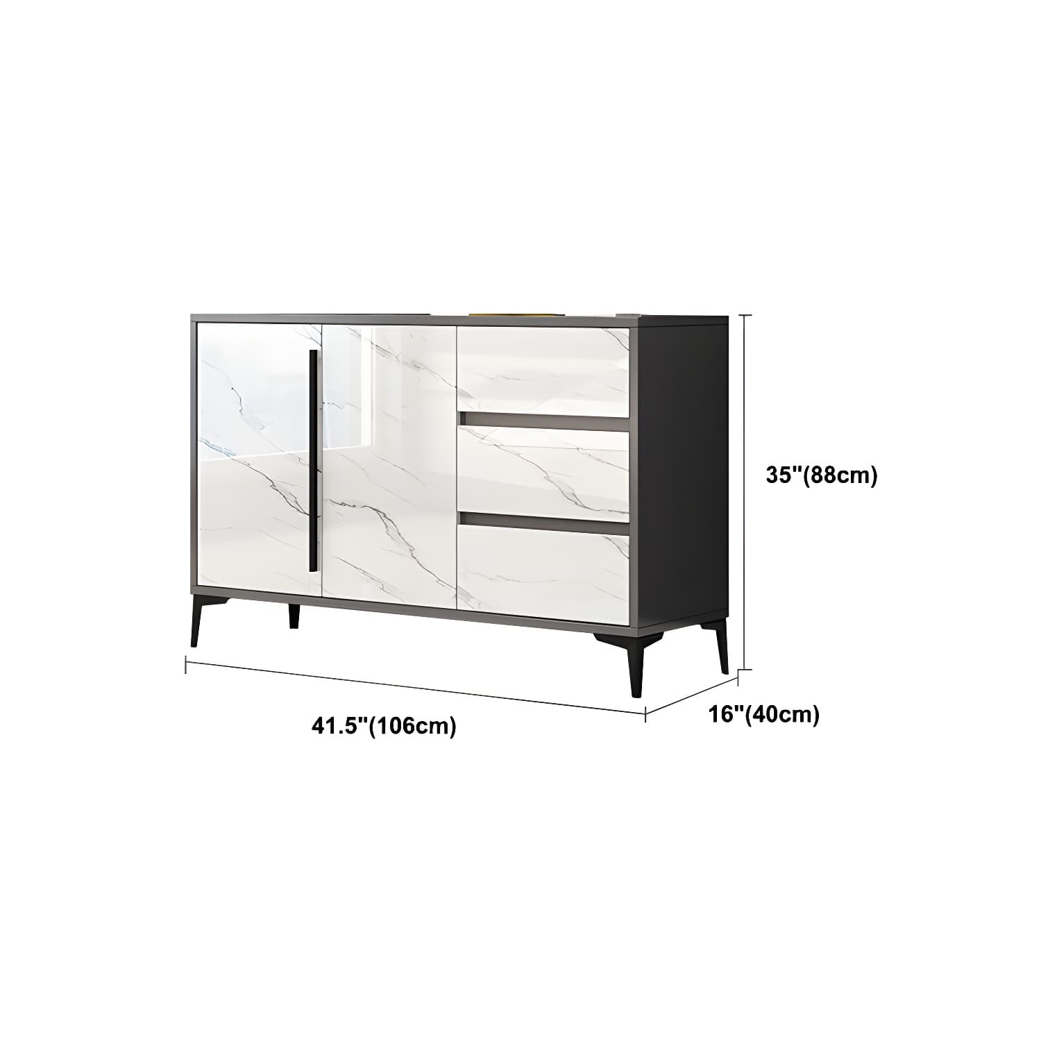 Engineered Wood Buffet Server with Drawers Modern Sideboard Table thumbnail 16