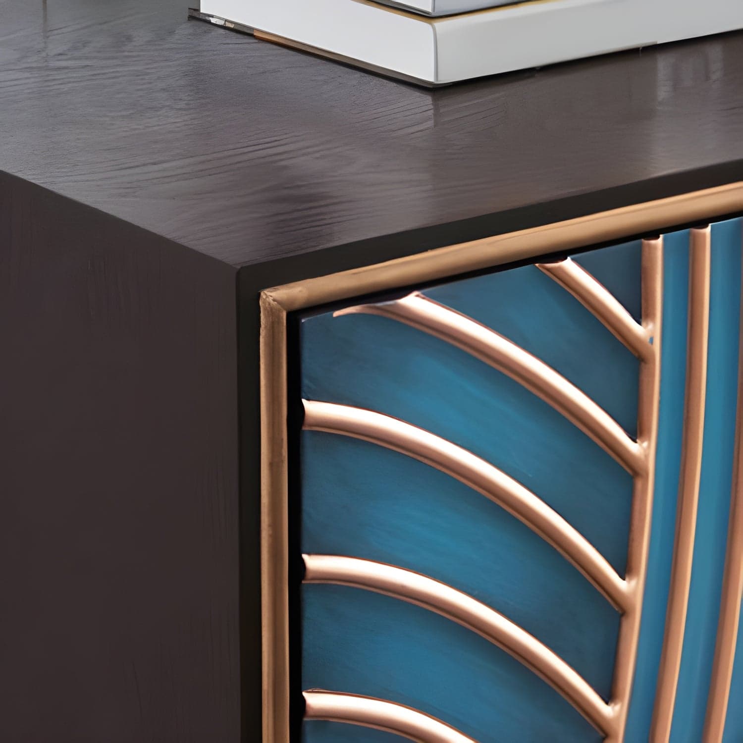 Gold Legs 35.4" High Sideboard Cabinet Glam Style Wood Buffet Table thumbnail 9