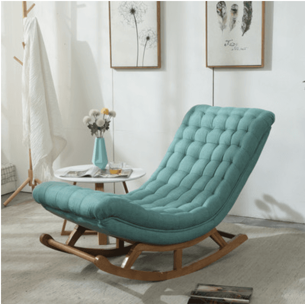 Cocoa/Azure/Olive Green Casual Rocking Chair Couch with Ottoman thumbnail 9