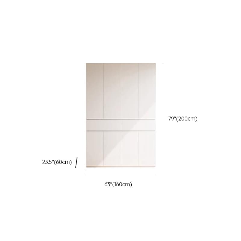 Chalk Minimalist Wood Cabinet Armoire with Soft Close Drawer and Door, Interior Shelves, and Clothing Rod thumbnail 10