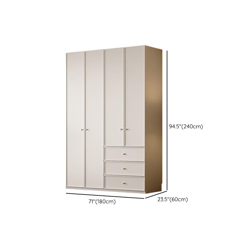 Chalk Modern Wooden Standalone Almirah with 3-Drawer/6-Drawer, Interior Shelves, and Hanging Rod thumbnail 18