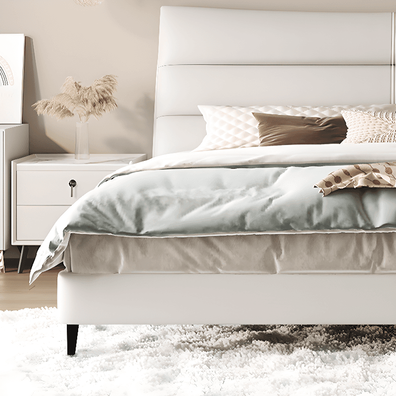 Solid Color Timber Framed Platform Bed With Storage/Panel Bed for Bedroom thumbnail 3