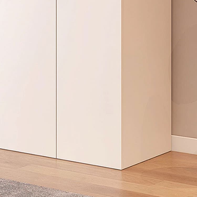 Chic White Wood Wardrobe Armoire with Clothing Rod & Shelves thumbnail 7