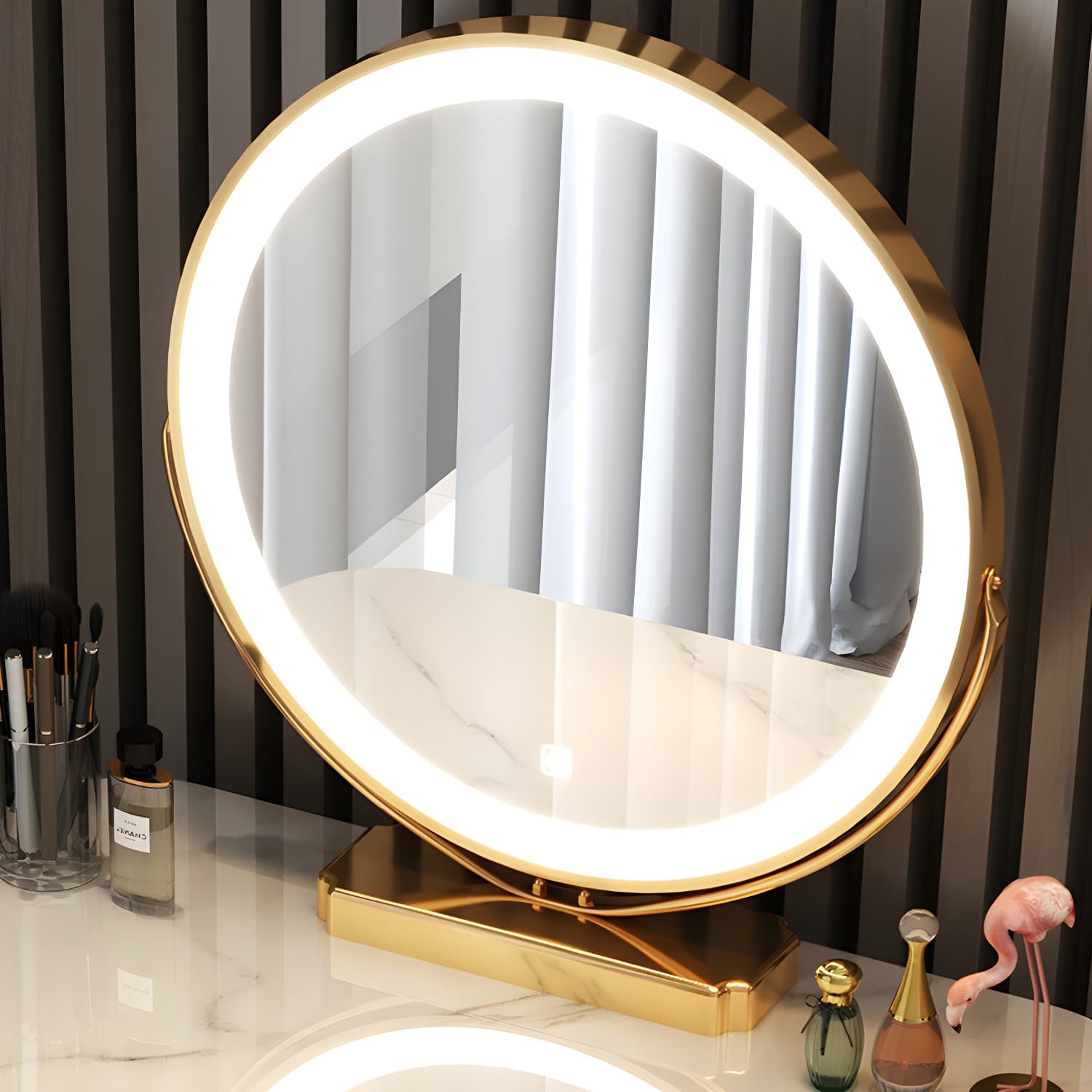 Luxurious Vanity Dressing Table Solid Wood Vanity Set with Stool and Mirror thumbnail 10