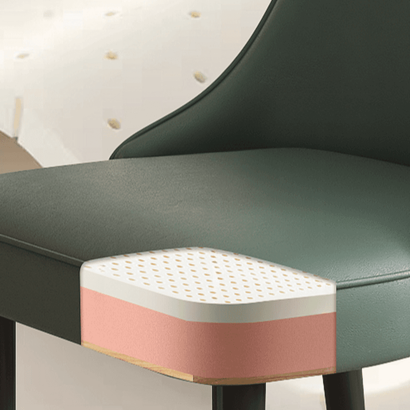 Contemporary Restaurant Armless Chair with Solid Back Panel, Upholstered Metal Legs thumbnail 12