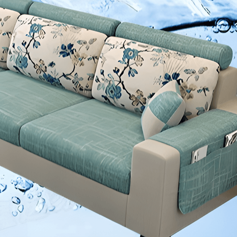 L-Shape Corner Sectional in Lavender/Olive Green/Beige with Left Hand Facing/Right Orientation thumbnail 17
