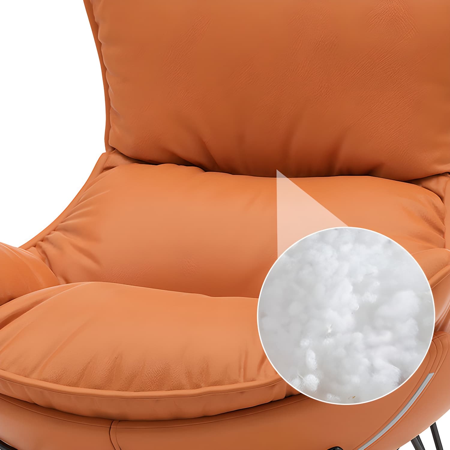 Simple Faux Leather Rocker Chair Plain Rocking Chair with Removable Cushions thumbnail 13