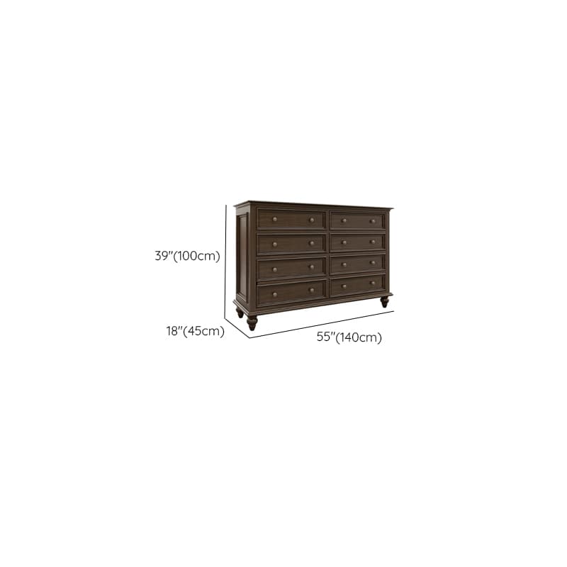 Classic Cocoa Lumber Horizontal/Vertical Console Dresser/Lingerie Chest/Bachelor Chest with 9 Drawers/7 Drawers/6 Drawers thumbnail 8