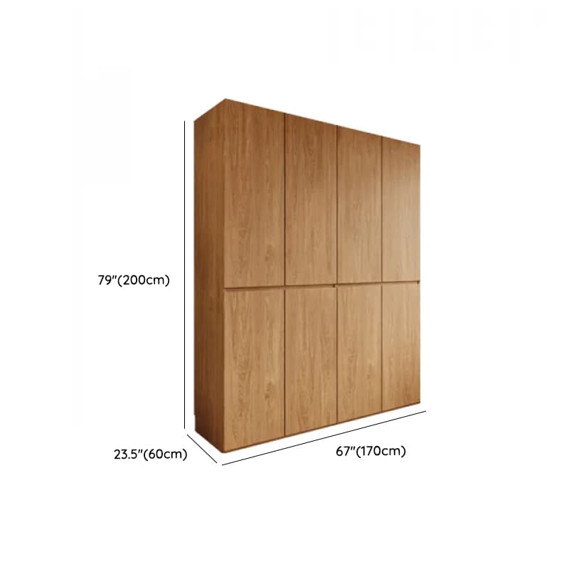 Wood Grain Minimalist Laminate Independent Wardrobe Closet with Soft Close Door, Interior Shelves, and Clothing Rod thumbnail 27
