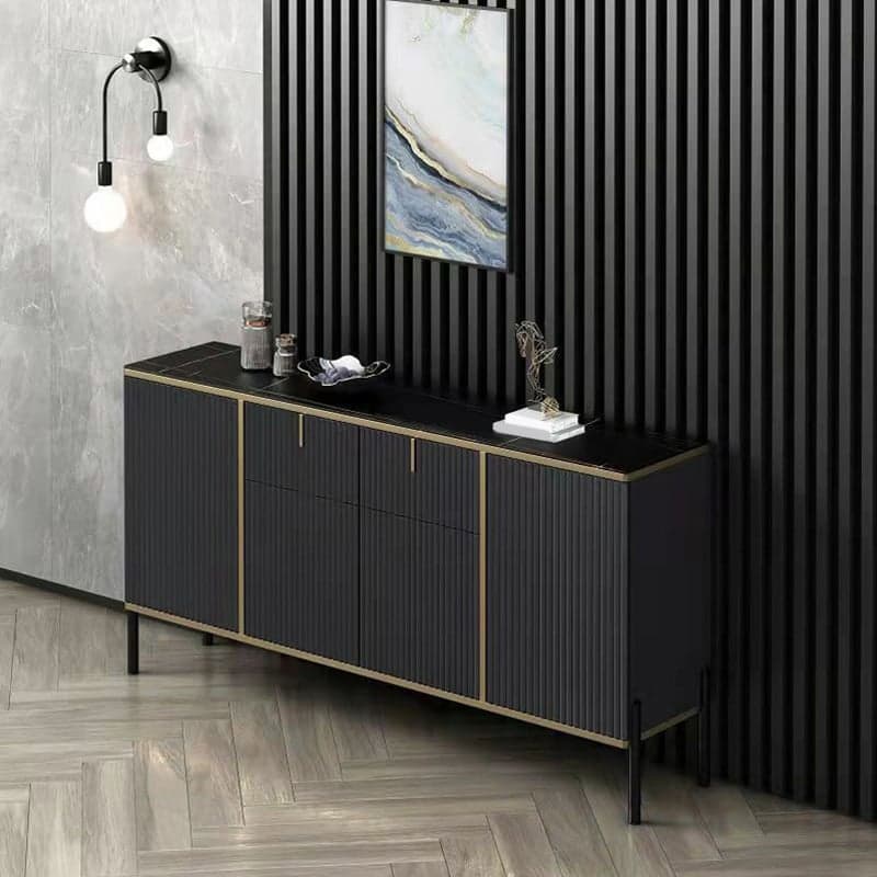 Free Standing Stone Wet-resistant Utility Storage Cabinet with 12 Interior Shelves & 3 Cabinets Living Room thumbnail 10