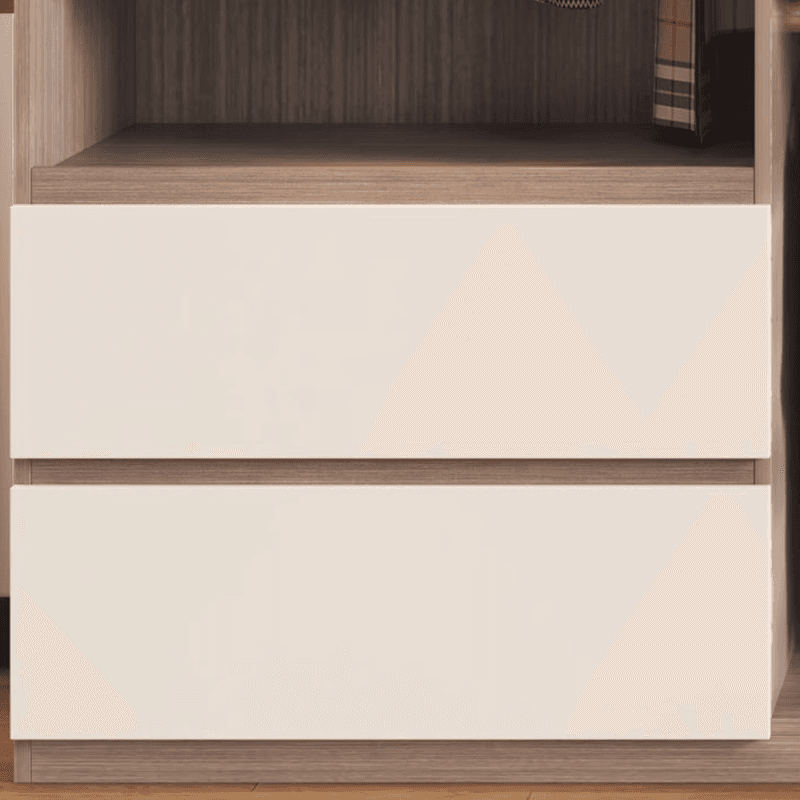 Beige Modish Armoire Cabinet in Manufactured Wood with Soft Close Drawer, Soft Close Door, Interior Shelves, and Clothing Rod thumbnail 7