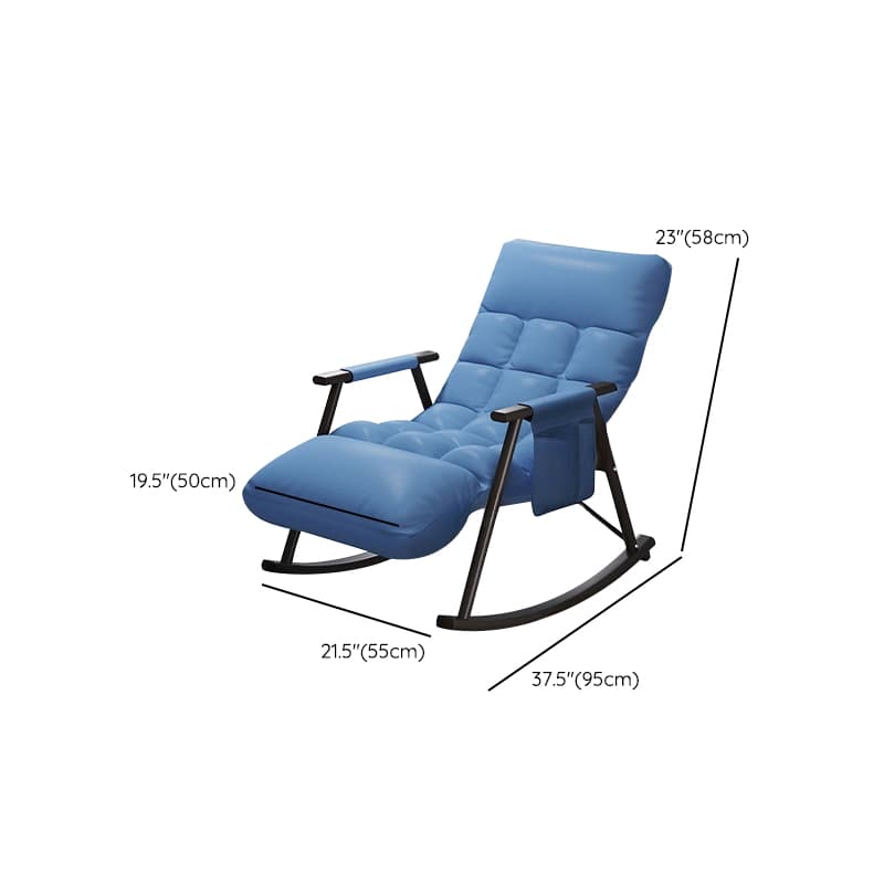 Modern Indoor Rocking Chair Upholstered, Tufted and Custom Fit with slipcover, Metal Legs thumbnail 16
