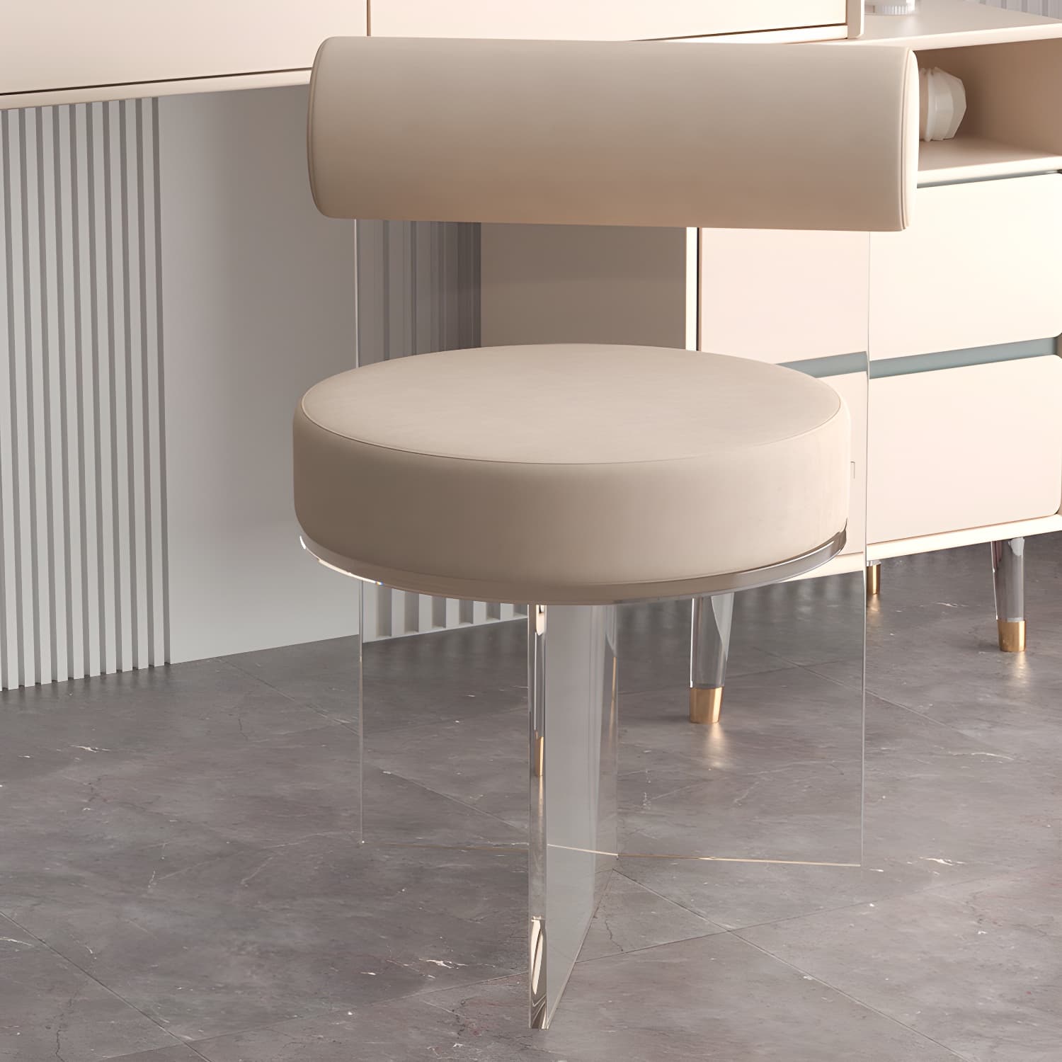 Modern Clear Leg Side Chair with Solid Back and Low Back Heights for Kitchen & Dining thumbnail 19