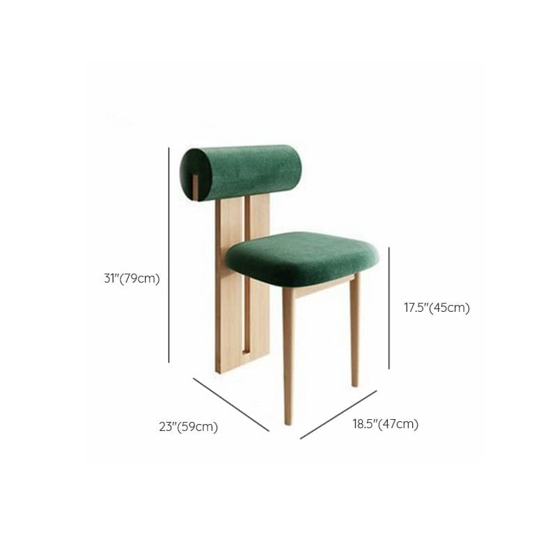 Modern Upholstered Armless Kitchen & Dining Chair, Open Back, Wood Ash, 1 Piece thumbnail 34