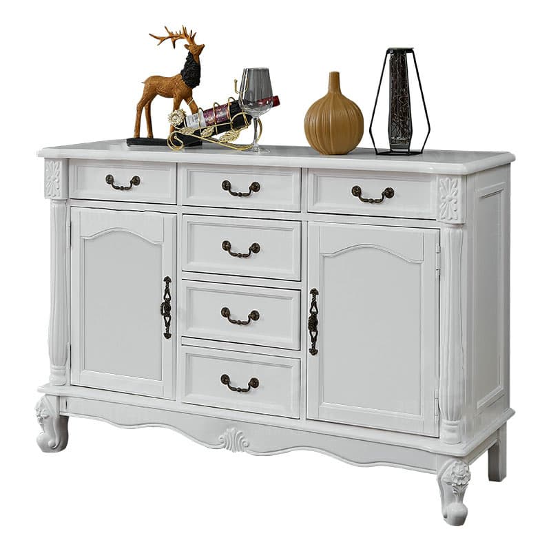Traditional Wooden Sideboard with Storage Cabinets and Drawers thumbnail 8