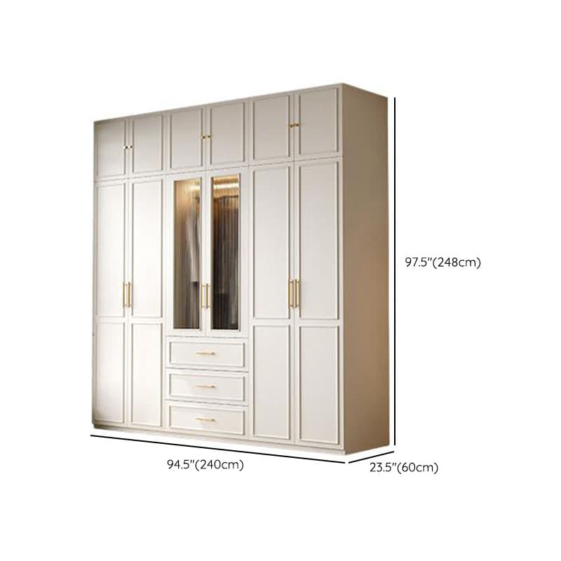 Modern Manufactured Wood Standalone Almirah with Soft Close Drawer, Soft Close Door, Interior Shelves, and Hanging Rod thumbnail 25