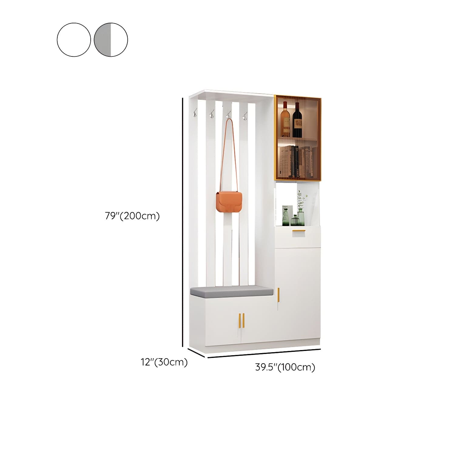 Contemporary Rectangle Wooden 11.81" Wide Accent Cabinet with Drawer thumbnail 16