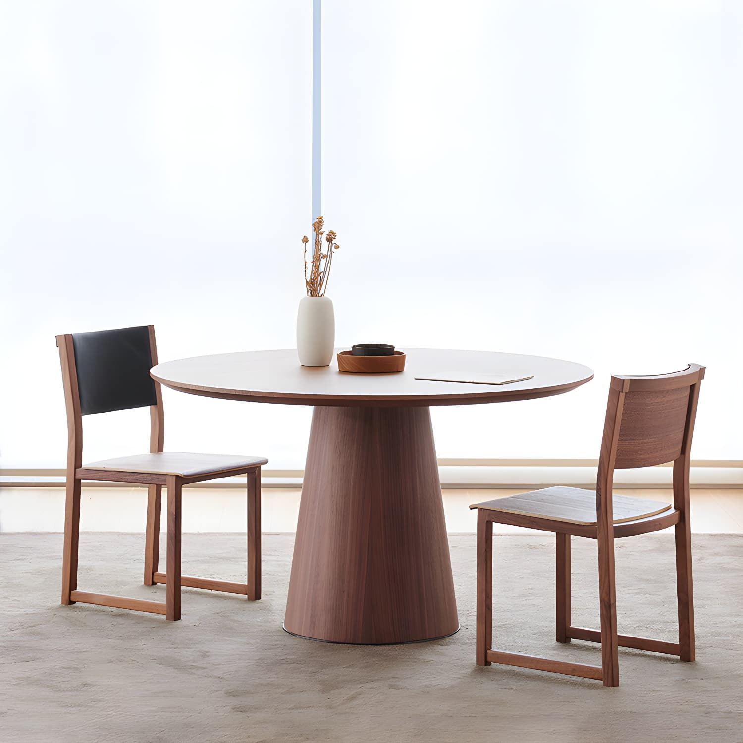 Contemporary Round Dinette Table Solid Wood Pedestal Dining Table thumbnail 3