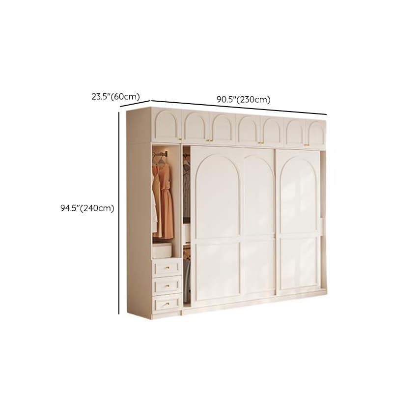 Casual White Wooden Wardrobe with 5 Drawers/4 Drawers/2 Drawers, Interior Shelves & Hanging Rod thumbnail 18