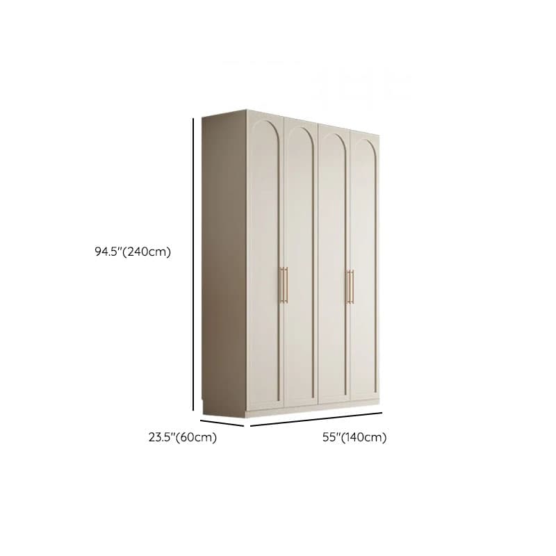 White Casual Manufactured Wood Independent Armoire Cabinet with Compartments, Soft Close Door, and Interior Shelves thumbnail 12