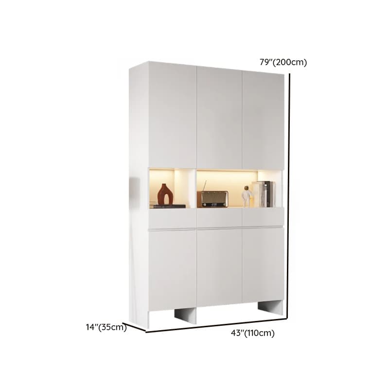 Trendy Rectangle Accent Cabinet with Hutch, Changeable Shelf, Groove Handles, Multi-Color Top, and Soft Close Drawer thumbnail 24