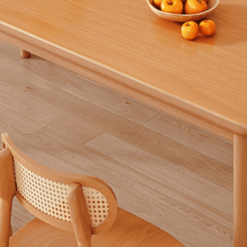 Trendy Rectangular Rubberwood Dining Table Set with Four Legs, 5 Piece Set, Unfinished Color thumbnail 5
