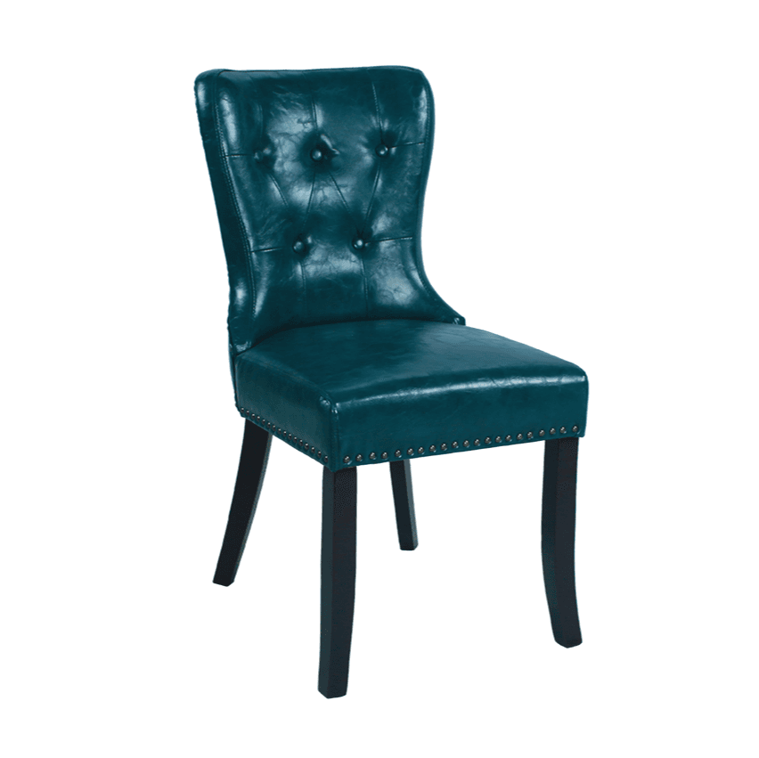 Vintage Secure Bordered Button-tufted Upholstered Side Chair with Wingbacked Chair, Nailhead Detailing and Foot Pads thumbnail 1