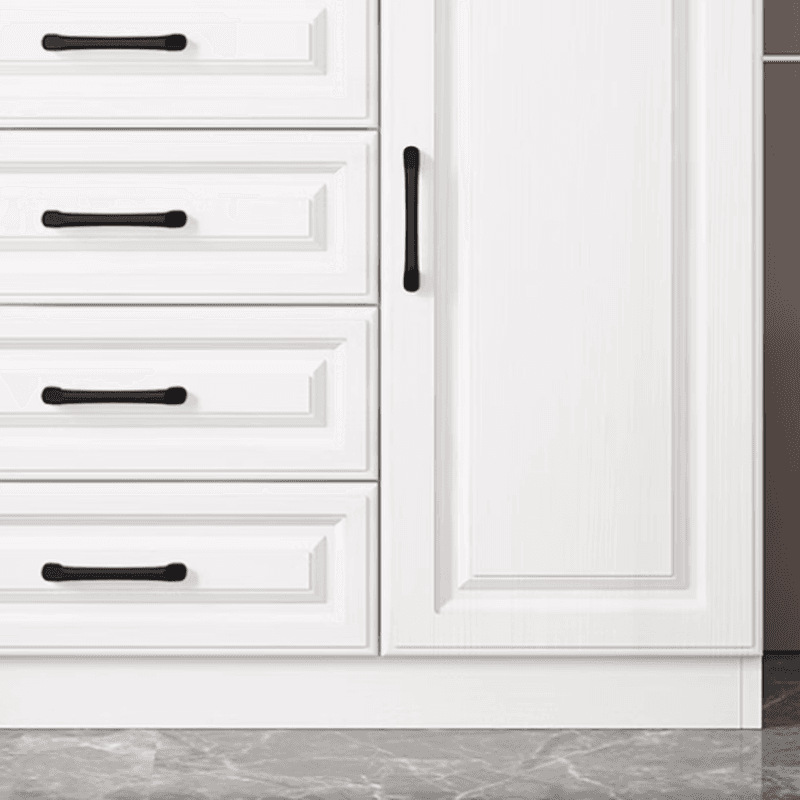 Modern Standalone Timber Utility Cabinet with Storage Drawer and Pull Bars in White thumbnail 6