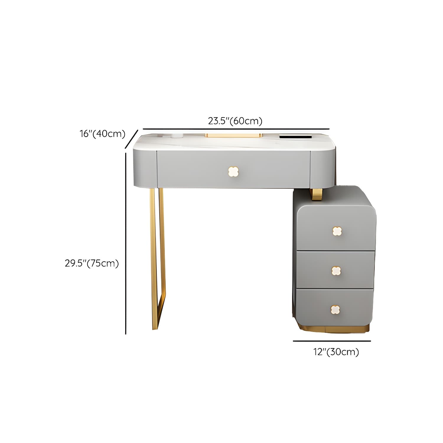 Contemporary Wooden Make-up Vanity with Storage Drawers in Rectangle thumbnail 11