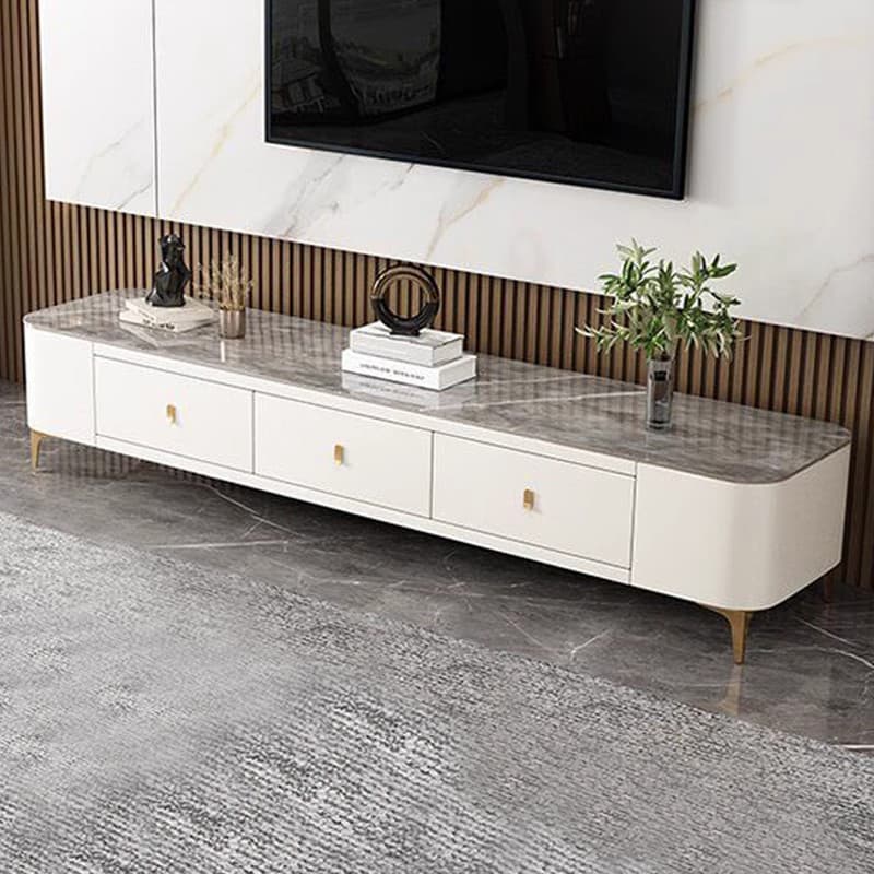 Luxurious Rectangular Glass TV Stand with Storage Drawers, 11.8"W x 15.4"H thumbnail 7