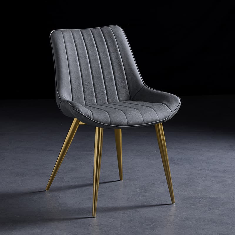 Outlined Faux Leather Upholstered Reliable Side Chair with Metal 4 Legs for Restaurant thumbnail 22