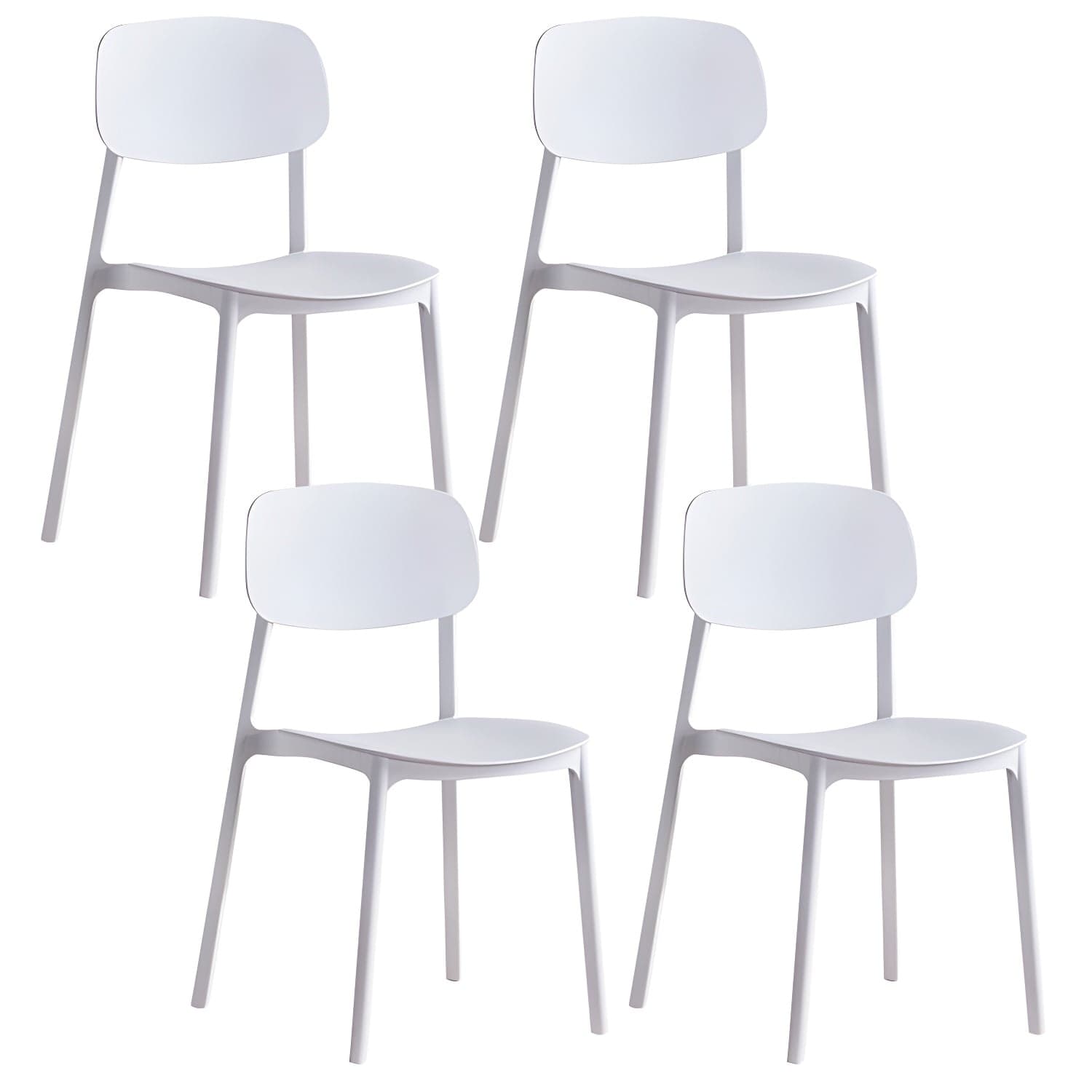 Plastic Indoor-Outdoor Side Chair Armless Stackable Dining Chairs thumbnail 9