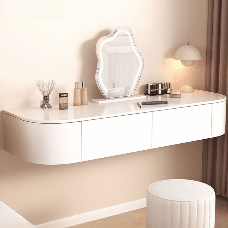 Push-Pull Floating Makeup Vanity with Storage and a Composite Wood Tabletop for Sleeping Quarters in a Trendy Style thumbnail 4