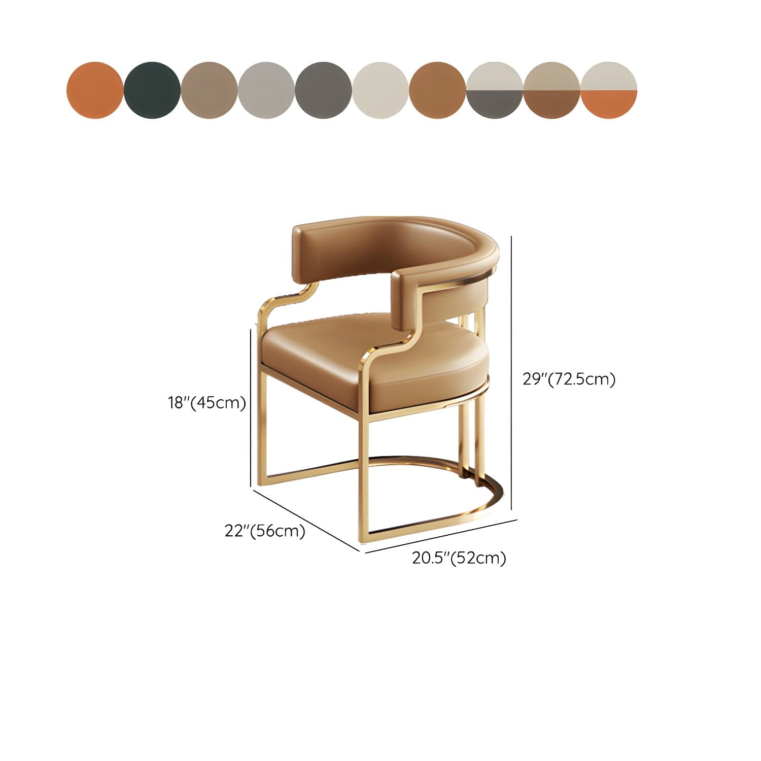Faux Leather Dining Chairs Glam Style Open Back Armless Chair for Dining Room thumbnail 20