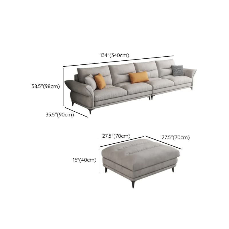 L-Shape/Straight Reversible/Horizontal Sofa Chaise/Sofa with Natural Wood Frame for Seats 5 thumbnail 15