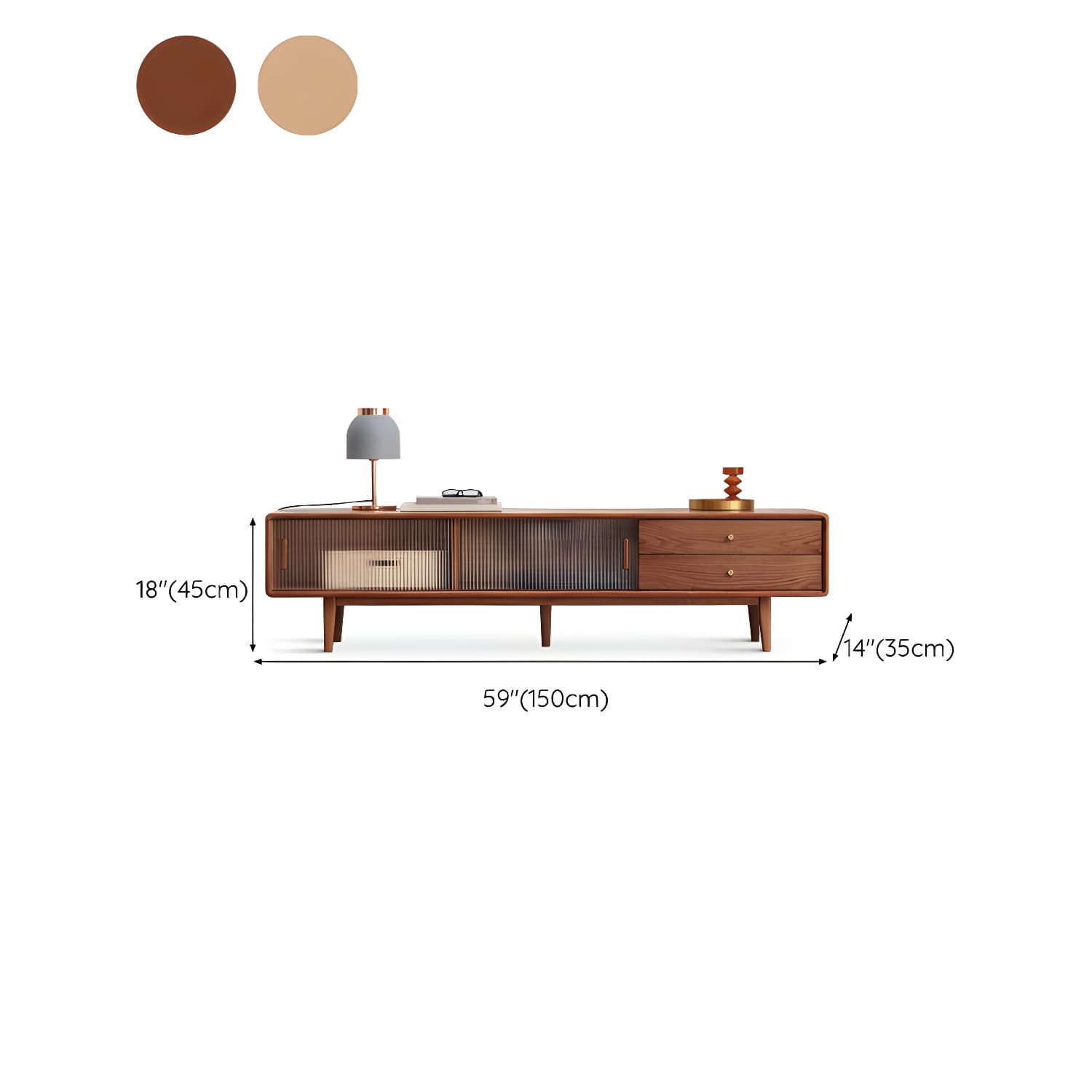 Scandinavian TV Stand with Low Height and the Cabinet Storage thumbnail 17
