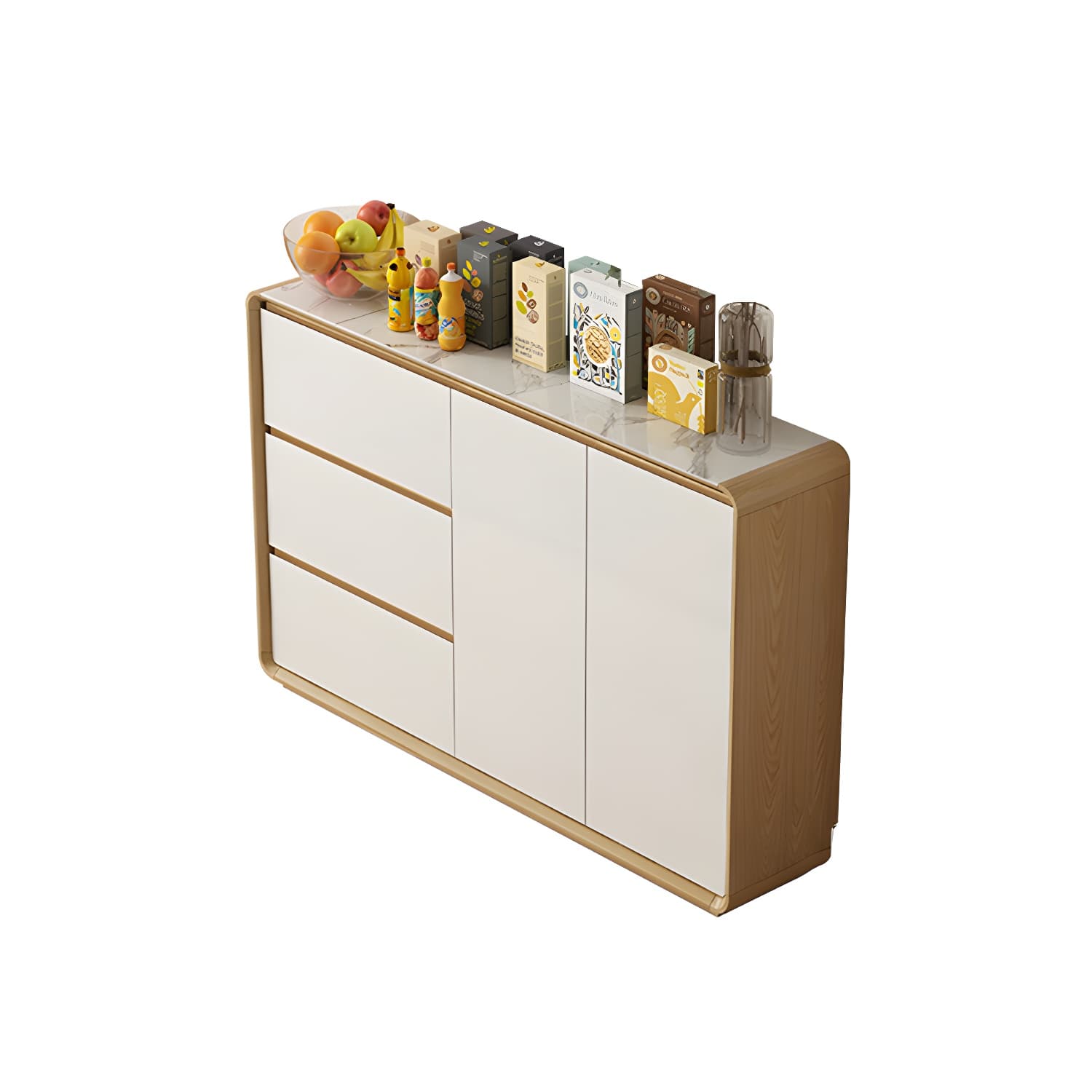 Contemporary Style Adjustable Shelving Wood Sideboard Cabinet with Cabinets and Drawers thumbnail 5