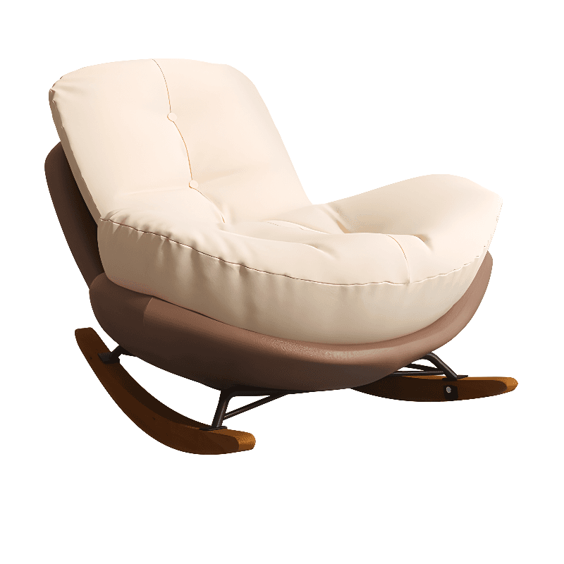 Stationary Upholstered Rocking Chair with Cushioned Rear in a Scandinavian Style, Footstool Included/Not Included thumbnail 10