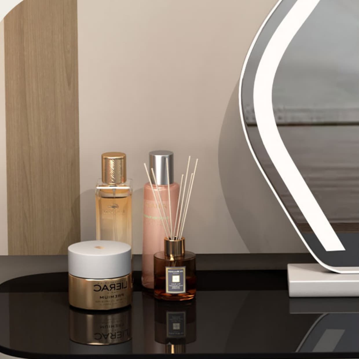 Lighted Mirror Vanity Dressing Table Set with Storage Drawers thumbnail 12