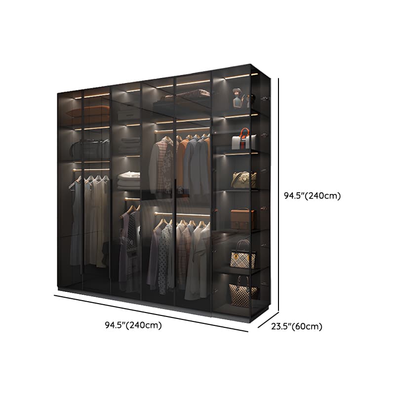 Midnight Black Unattached Lumber Armoire Cabinet with Soft Close Door, Interior Shelves, Clothing Rod and Soft Close Drawer thumbnail 26