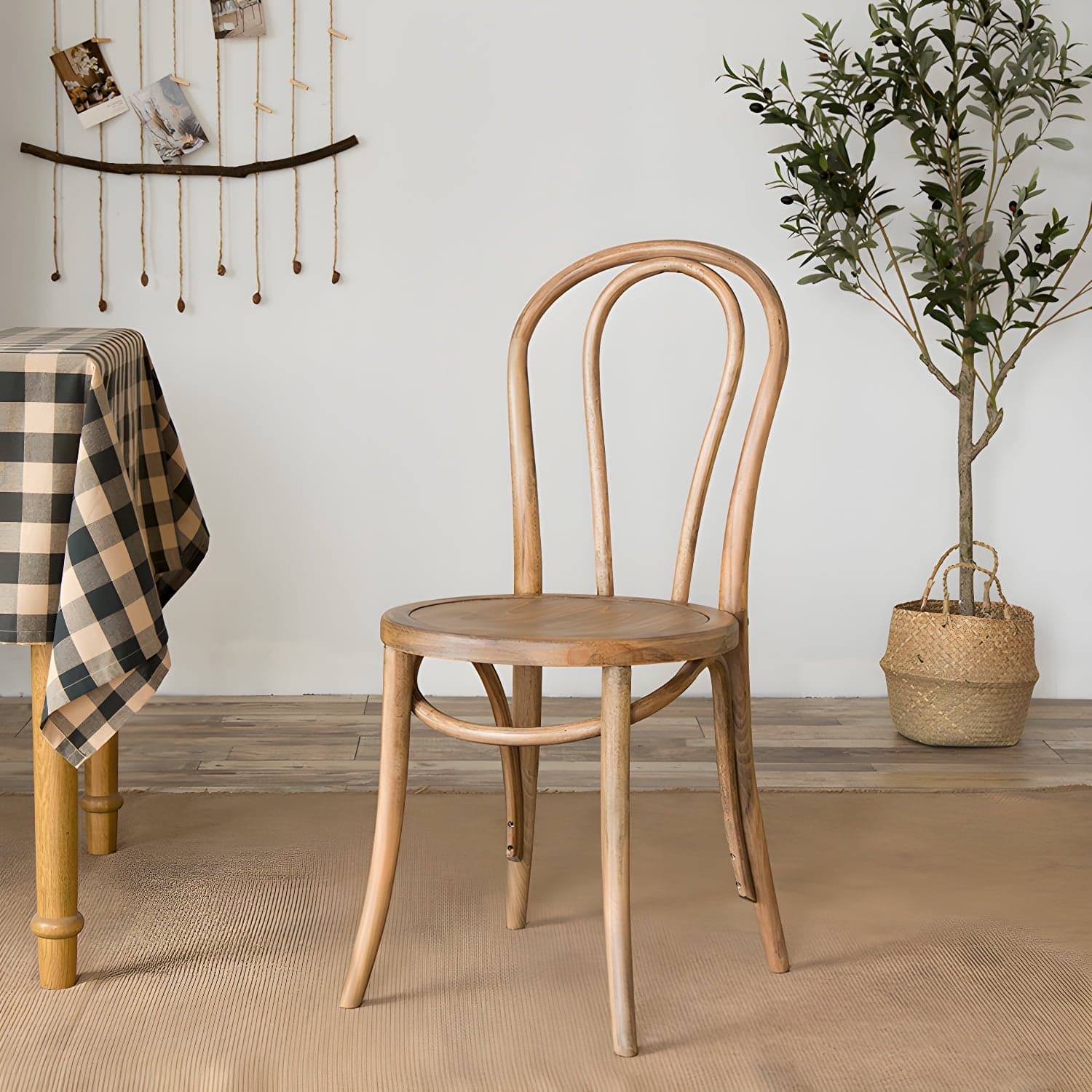 Modern Solid Beech Wood Chairs Kitchen Dining Windsor Back Side Chair Set thumbnail 7