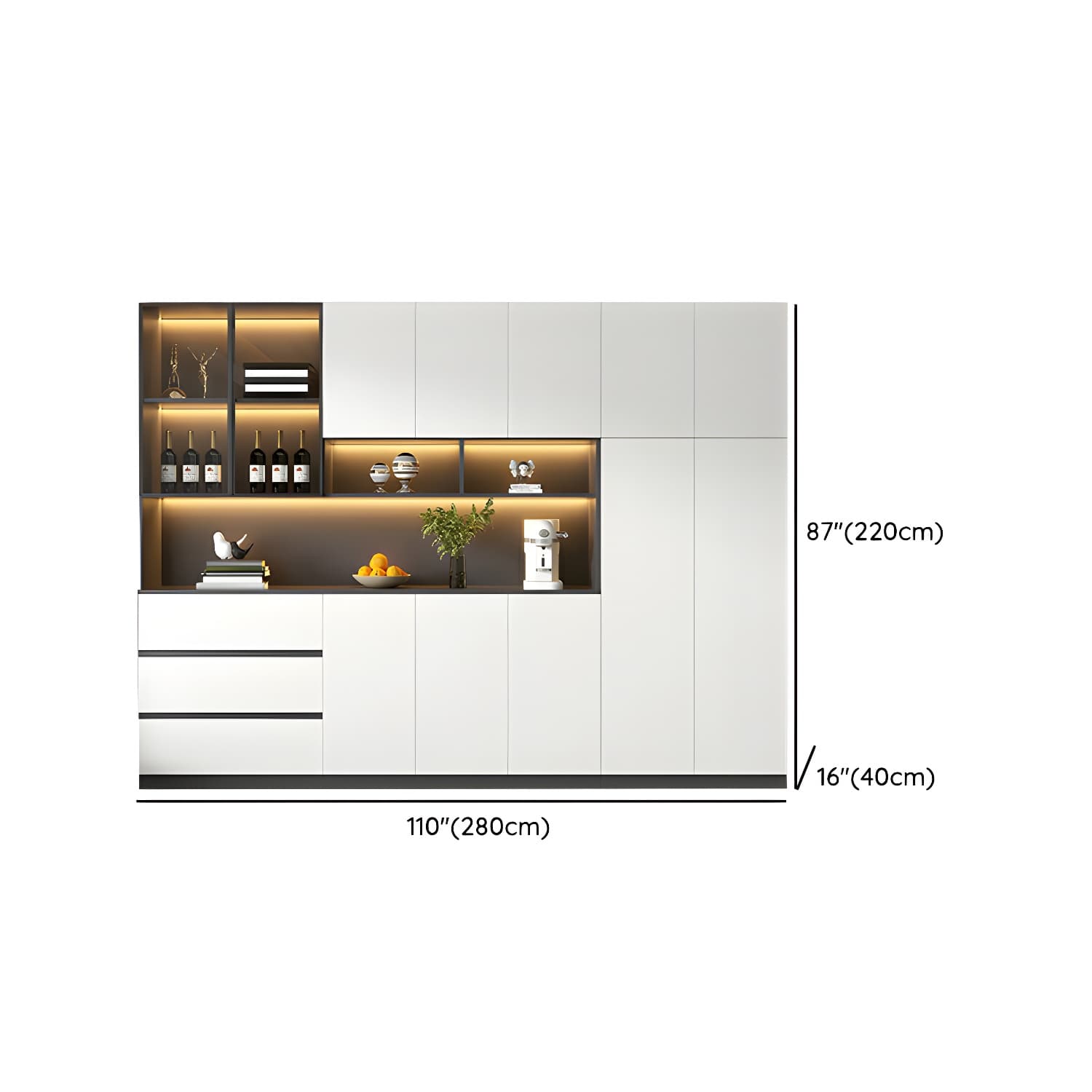 Living Room Modern Stone Sideboard Cabinet with Doors and Drawers thumbnail 18