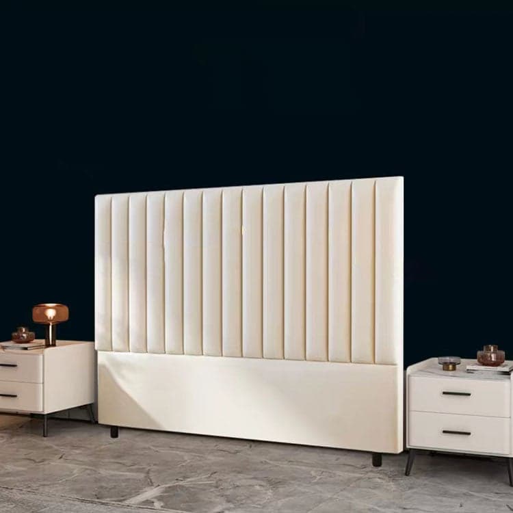 Modern Upholstered Pine Headboard with Leather Upholstery and Wood Legs thumbnail 15