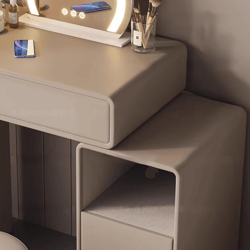 Multi-Purpose Tan Vanity Set with Lighting, Push-Pull, Adjustable Touch, and Adjustable Brightness thumbnail 4