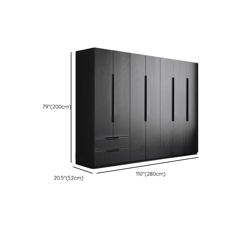 Ink Trendy Timber Wardrobe Armoire with Soft Close Drawer and Door, Interior Shelves, Clothing Rod thumbnail 22